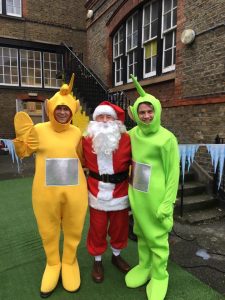 Teletubbies with Santa