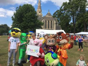 Various Mascots posing for a picture